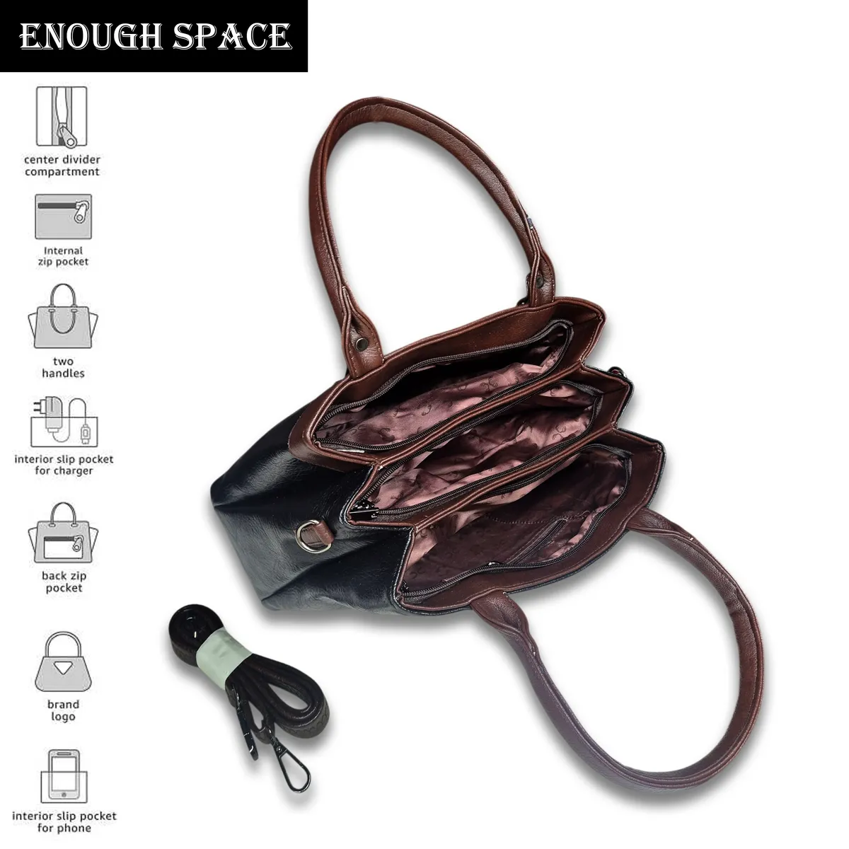 Vegan Leather Satchel Bag (BUY 1 GET 1 FREE) - Image 9